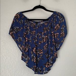 off the shoulder cute navy blue top